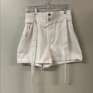 White Women's High-Waisted Shorts